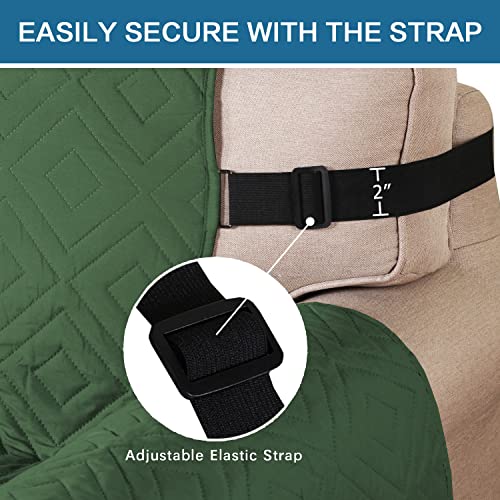 PrimeBeau Reversible Armchair Protector Slipcover Water Resistant Anti-Slip Couch Cover with Elastic Straps, Pets Protection, Stylish Decor, Easy Care