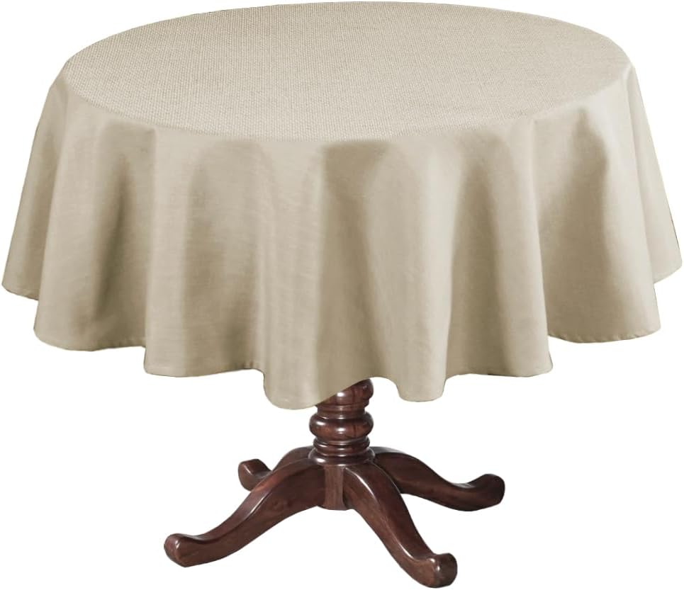 H.Versailtex Linen Textured Table Cloths Premium Solid Tablecloth Spill-Proof Waterproof Table Cover