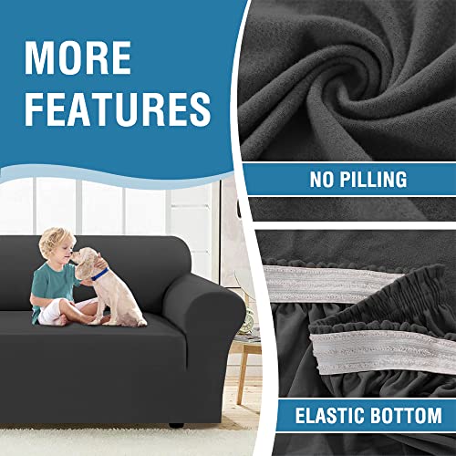 PrimeBeau 2023 Version Armchair Cover 1-Piece Stretch Couch Covers for 1 Cushion Couch Sofa Cover Spandex Non Slip Soft Form Fit Furniture Protector with Elastic Bottom
