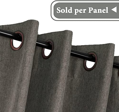 PrimeBeau Faux Linen Room Darkening Blackout Curtain Sold by 1 Panel, Short