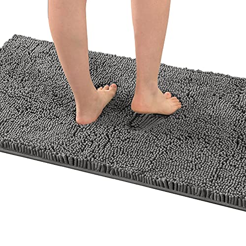 PrimeBeau Luxury Chenille Bath Mat (1 Piece with PVC Back) - Extra Soft, Absorbent, Non-Slip, Quick Dry, Washable