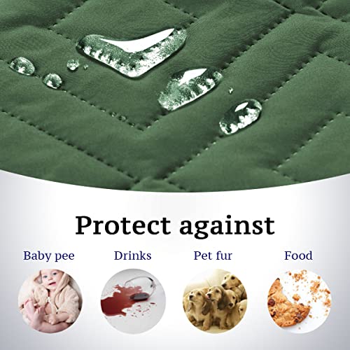 PrimeBeau Reversible Armchair Protector Slipcover Water Resistant Anti-Slip Couch Cover with Elastic Straps, Pets Protection, Stylish Decor, Easy Care