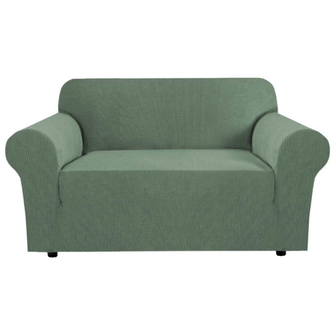 PrimeBeau Stretch Loveseat Slipcovers|Sofa Cover for Loveseat 1 Piece with Elastic Bottom, Textured Checked Jacquard Fabric