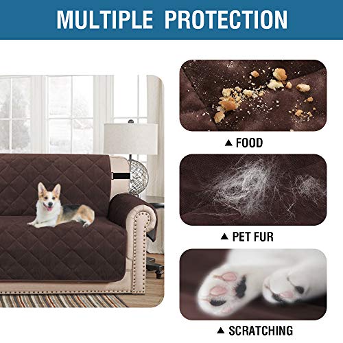 PrimeBeau Thick Velvet Armchair Cover Couch Covers 1 Cushion Slipcover with Non-Slip Straps, Luxurious Protection for Living Room Furniture