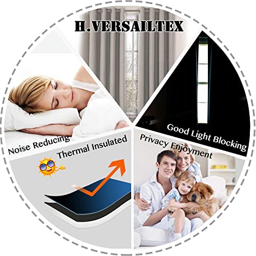 PrimeBeau Faux Linen Room Darkening Blackout Curtain Sold by 1 Panel, Short