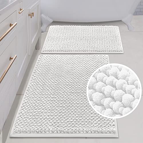 PrimeBeau Bath Mat Bathroom Rugs Sets Plush Water Absorbent Non Skid Mats for Bathroom Kitchen/Living Room (Set of 2)