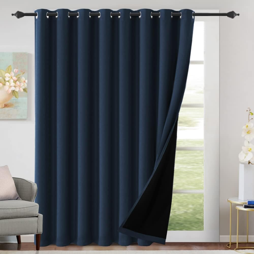 H.Versailtex Blackout Curtains for Bedroom with Black Liner 1 Panel