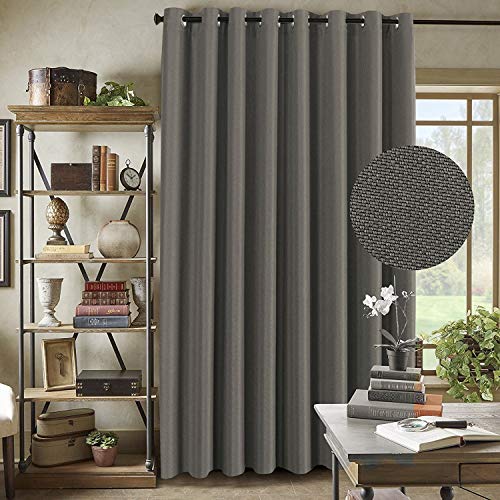 PrimeBeau Faux Linen Room Darkening/Room Dividing Curtain Draper Extra Wide & Long