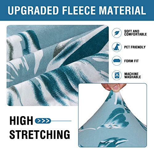 PrimeBeau Super Stretch 2 Set of Armchair Slipcovers, Floral Pattern, Luxurious Fleece Bouncy Modern Style Pet Friendly,Easy Care