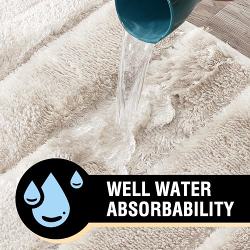 PrimeBeau Bathroom Rugs Thick Velvet Bath Mat - Super Soft, Absorbent, Non-Slip, Washable, 1 Piece