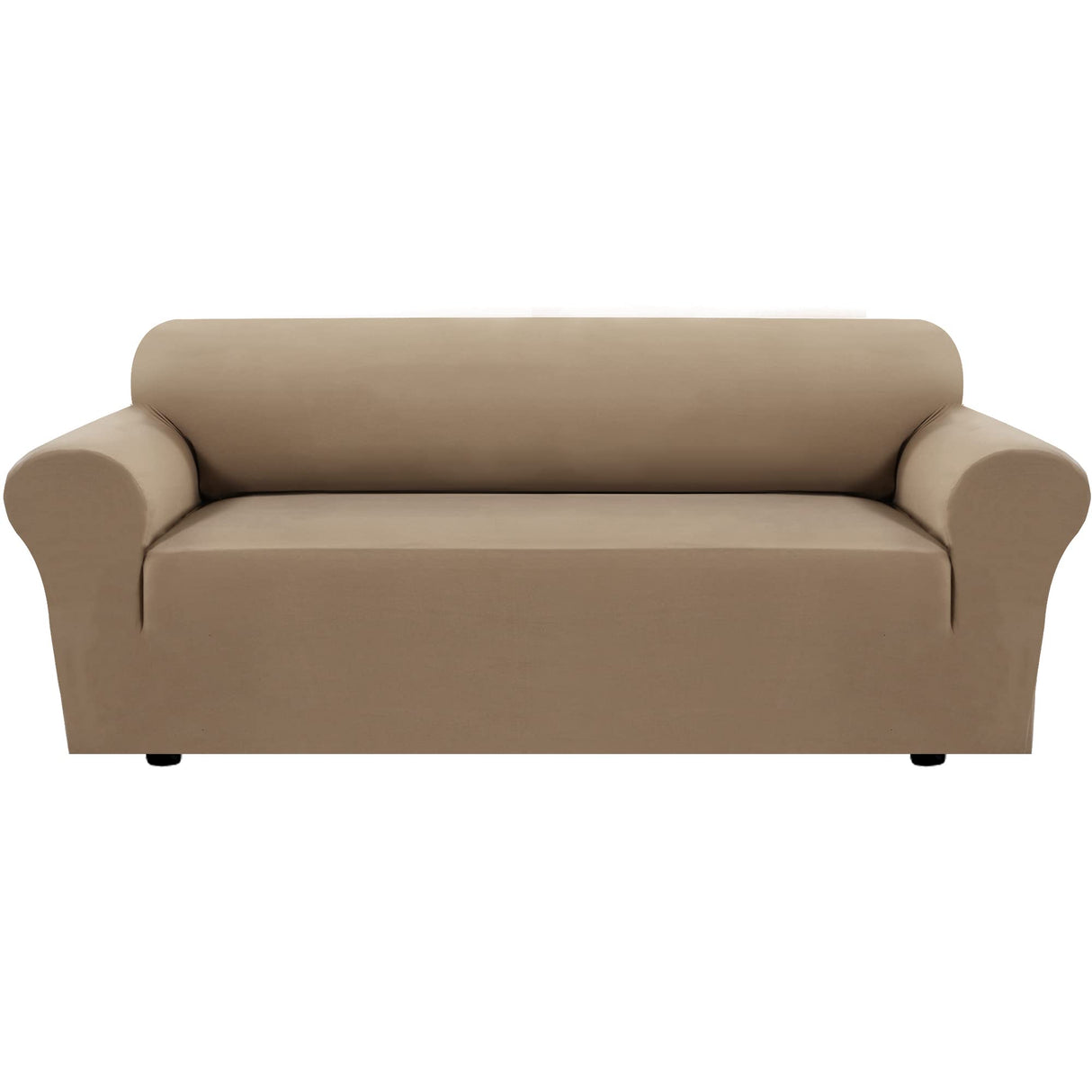 PrimeBeau 2023 Version Sofa Cover 1-Piece Stretch Couch Covers for 3 and 4 Cushions Couch Sofa Cover Spandex Non Slip Soft Form Fit Furniture Protector with Elastic Bottom