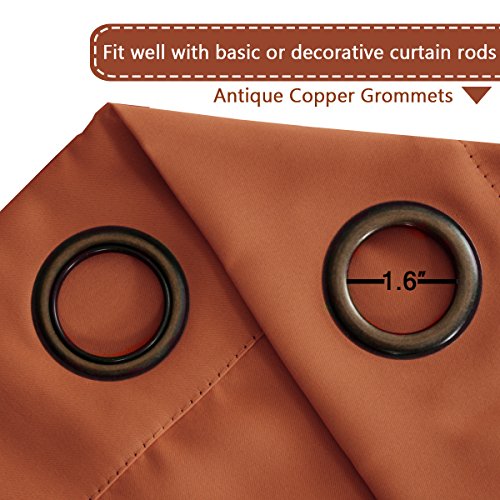 PrimeBeau Blackout Essential Grommet Thermal Curtain 2 Panels, W52" Long