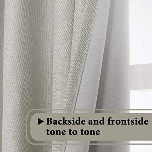 PrimeBeau Faux Linen Room Darkening/Room Dividing Curtain Draper Extra Wide & Long