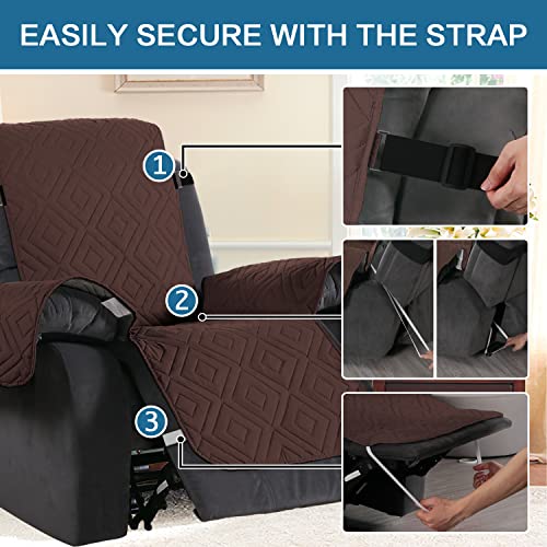 PrimeBeau New Diamond Quilted Recliner Covers Water Resistant Protector