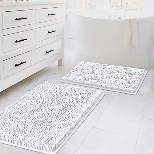 PrimeBeau Bath Mats Non Slip, Soft Shaggy Microfiber, Absorbent, Machine-Washable Rugs(2Pieces)