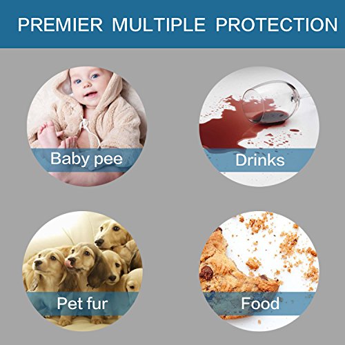 PrimeBeau 100% Waterproof Armchair Protectors Cover for Dogs Pets, Couch Covers Slipcovers Furniture Chair Protector with Non-Slip Strap on Back (Seat Width 21")