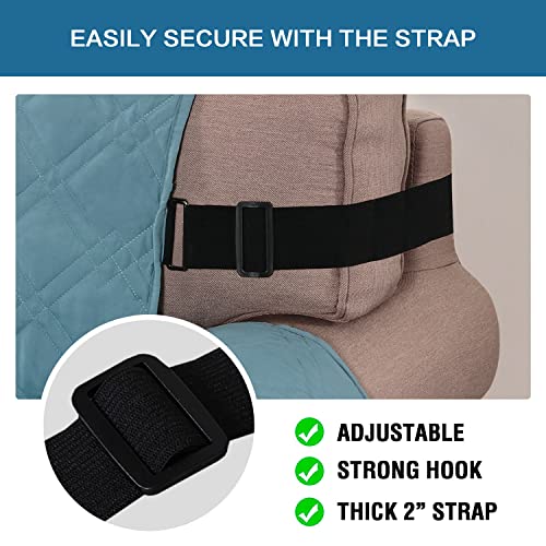 H.VERSAILTEX 100% Waterproof Recliner Covers for Living Room Double Protection Recliner Chair Cover Washable Furniture Protector Recliner Slipcover for Dogs (Oversized Recliner, Smoke Blue)