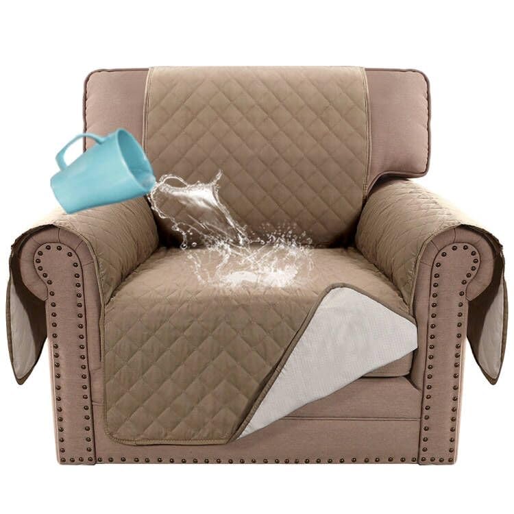 PrimeBeau 100% Waterproof Chair Slipcover Furniture Protector for Pets Kids with Non-Skid Backing, Unique Decor and Easy Care