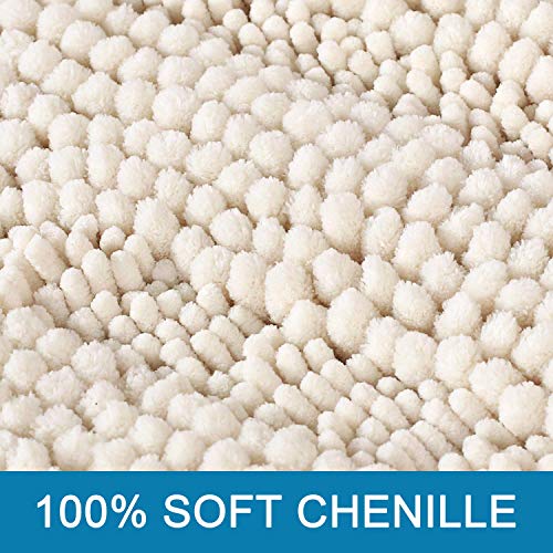 PrimeBeau Luxury Chenille Striped Bath Mats Set | Ultra Thick & Absorbent Non Slip Rugs 24“ x 36"