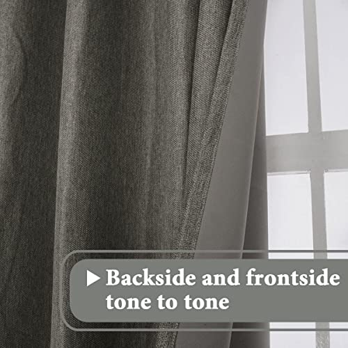 PrimeBeau Faux Linen Room Darkening Blackout Curtain Sold by 1 Panel, Short