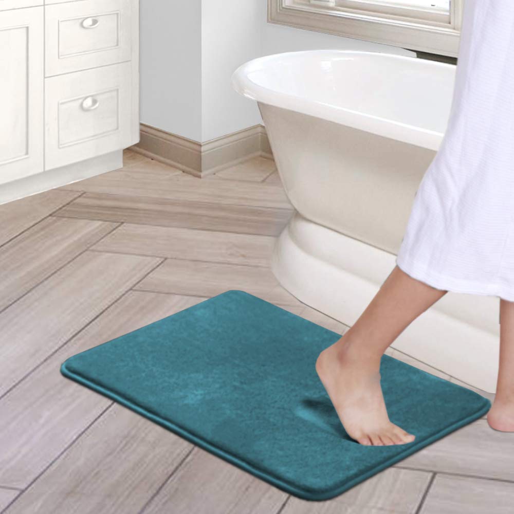 PrimeBeau Luxurious Memory Foam Bath Mat - Super Soft Microfiber Rugs, Water Absorbent, Machine Washable (1 Piece)