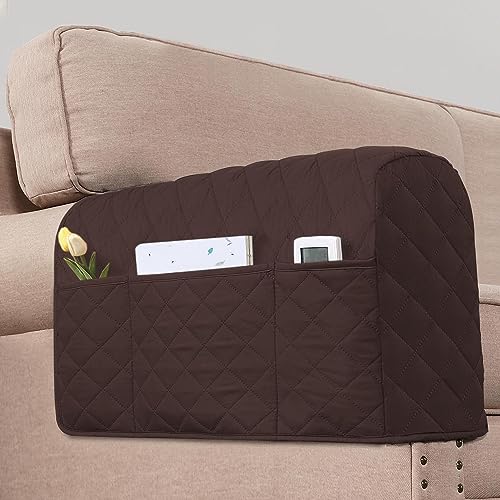 PrimeBeau Armrest Covers for Sofa Water Resistant Couch Arm Covers Remote Control Holder Sofa Armrest Organizer for Magazine, Tablet, Phone, iPad(Set of 2)