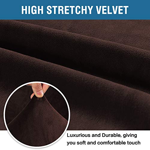 PrimeBeau Stretch Velvet Sofa Covers Large Couch Covers Sofa Slipcovers Furniture Protector Soft with Non Slip Elastic Bottom, Feature Thick Comfy Rich Velour