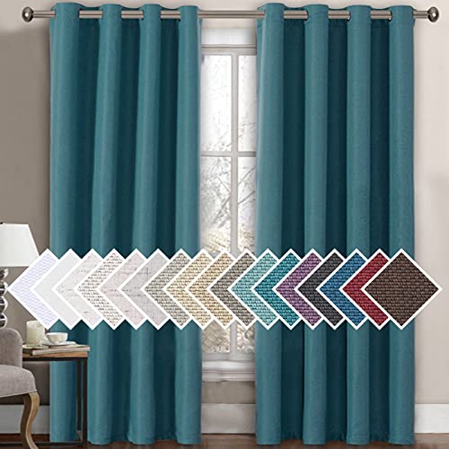 PrimeBeau Faux Linen Room Darkening Curtain , Sold by 1 Panel, Long