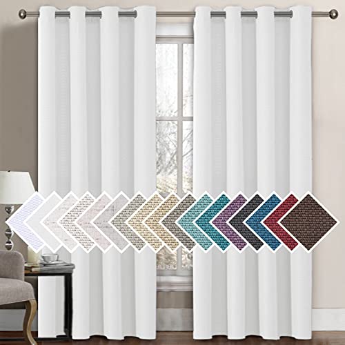 PrimeBeau Faux Linen Room Darkening Curtain , Sold by 1 Panel, Long