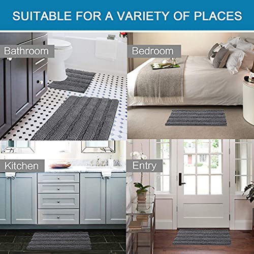 PrimeBeau U Sharp Stripe Bath Rug Contour Set