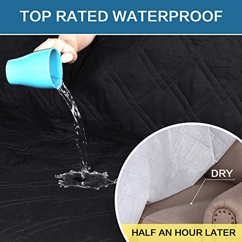 PrimeBeau 100% Waterproof Armchair Protectors Cover for Dogs Pets, Couch Covers Slipcovers Furniture Chair Protector with Non-Slip Strap on Back (Seat Width 21")