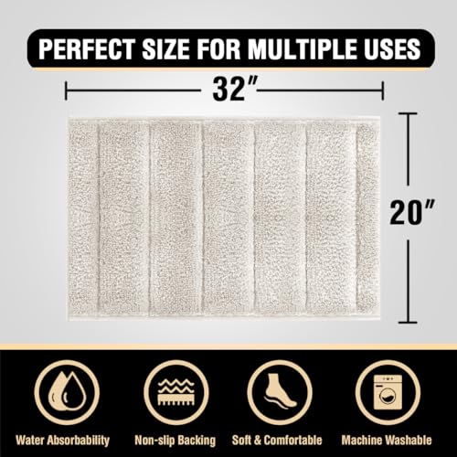 PrimeBeau Bathroom Rugs Thick Velvet Bath Mat - Super Soft, Absorbent, Non-Slip, Washable, 1 Piece