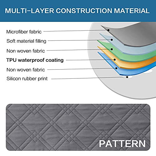 H.VERSAILTEX 100% Waterproof Recliner Chair Cover Non-Slip Reclining Slipcovers Washable Recliner Covers for Recliner Chair Furniture Protector with Elastic Straps for Kids, Pets (Recliner, Grey)