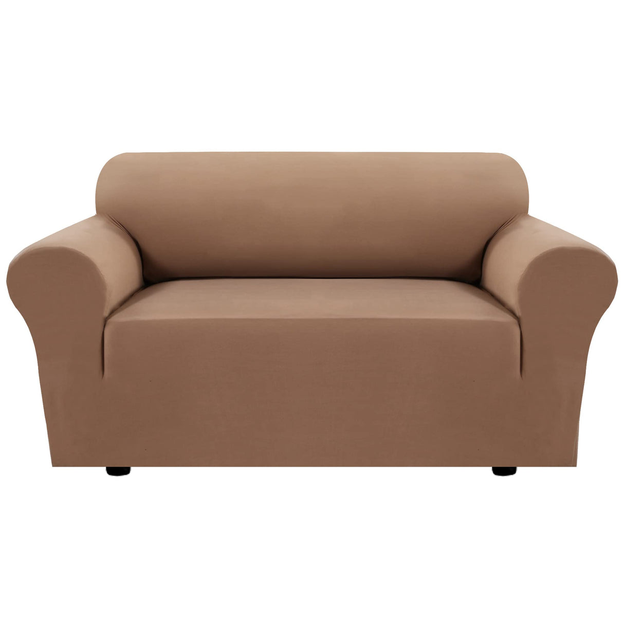 PrimeBeau 2023 Version Loveseat Cover 1-Piece Stretch Couch Covers for 2 Cushion Couch Sofa Cover Spandex Non Slip Soft Form Fit Furniture Protector with Elastic Bottom