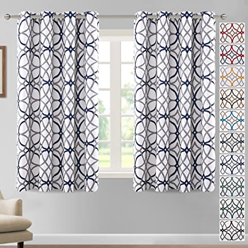PrimeBeau GEO Pattern Blackout Curtains 2 Panels Set