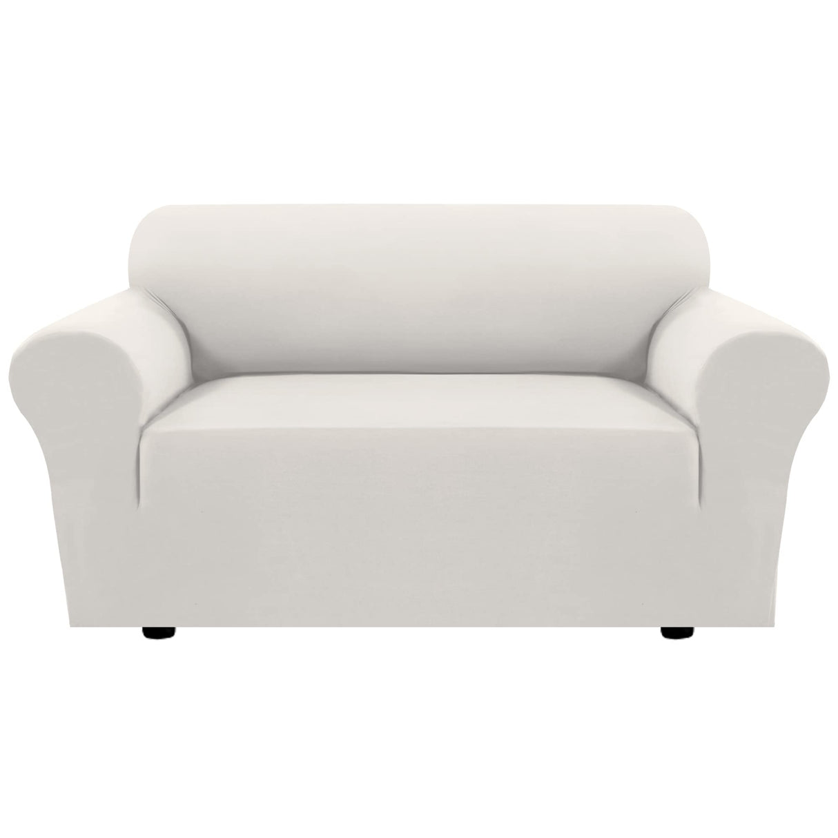 PrimeBeau 2023 Version Loveseat Cover 1-Piece Stretch Couch Covers for 2 Cushion Couch Sofa Cover Spandex Non Slip Soft Form Fit Furniture Protector with Elastic Bottom