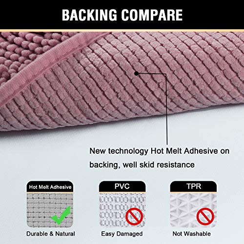 PrimeBeau Bath Mats Non Slip, Soft Shaggy Microfiber, Absorbent, Machine-Washable Rugs(2Pieces)