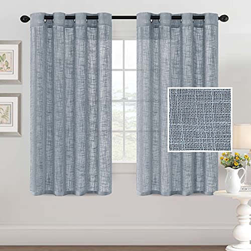 PrimeBeau Natural Linen Blended Grommet Curtains 2 Panel Sets