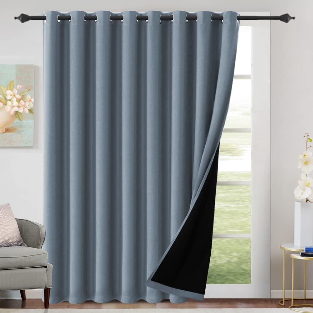 H.Versailtex Blackout Curtains for Bedroom with Black Liner 1 Panel