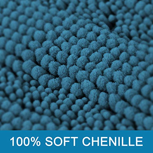 PrimeBeau Luxury Chenille Striped Bath Mats Set | Ultra Thick & Absorbent Non Slip Rugs 59“ x 20"