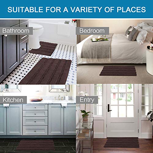 PrimeBeau U Sharp Stripe Bath Rug Contour Set