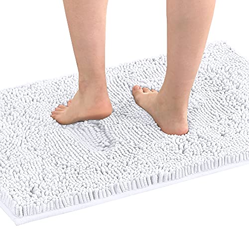 PrimeBeau Luxury Chenille Bath Mat (1 Piece with PVC Back) - Extra Soft, Absorbent, Non-Slip, Quick Dry, Washable