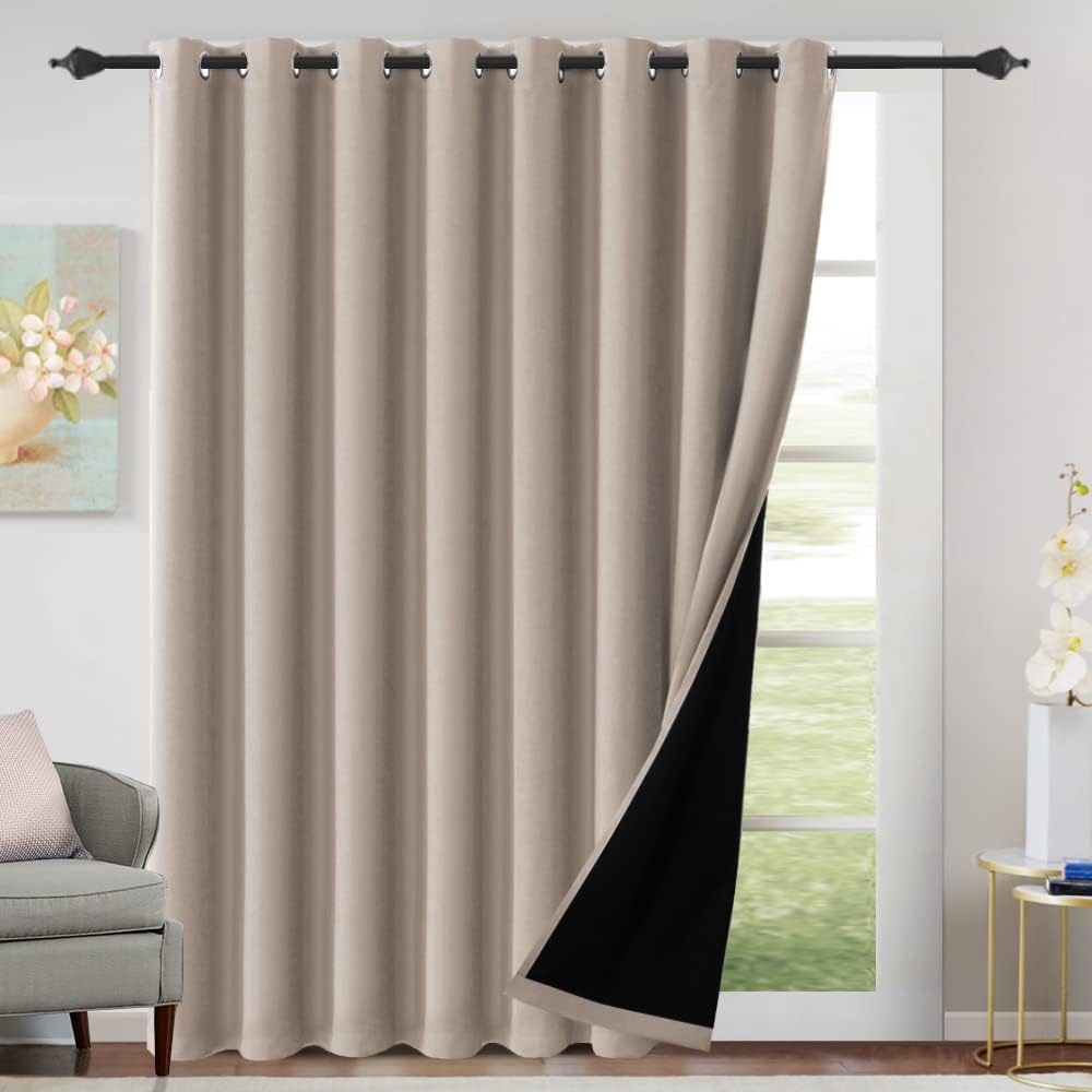 H.Versailtex Blackout Curtains for Bedroom with Black Liner 1 Panel