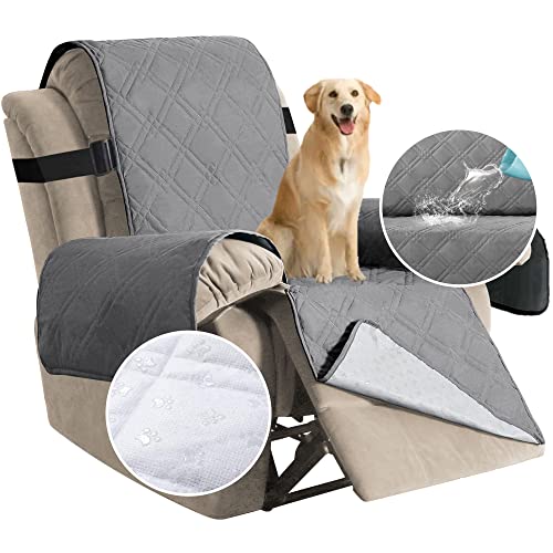 H.VERSAILTEX 100% Waterproof Recliner Cover for Pets Non Slip Recliner Covers for Large Recliner Washable Lazy Boy Recliner Chair Covers Seat Width Up to 30" (Oversized Recliner, Dove Grey)
