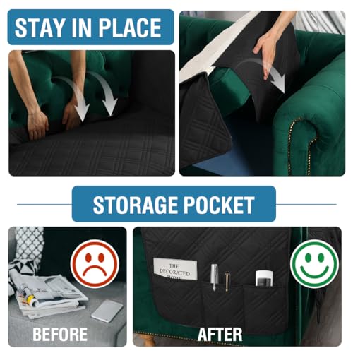 PrimeBeau 100% Waterproof Sofa & Oversize Sofa Covers Traditional Chesterfield Sofa Covers with Extra Long Armrest Cover Waterproof and Washable Thick Couch Cover for Dogs (1 Piece)