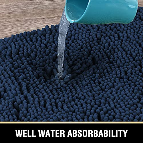 PrimeBeau Luxury Chenille Bath Mat (1 Piece with PVC Back) - Extra Soft, Absorbent, Non-Slip, Quick Dry, Washable