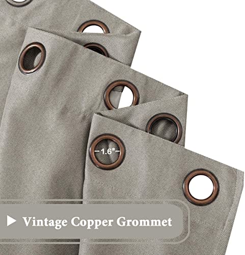 PrimeBeau Faux Linen Room Darkening Blackout Curtain Sold by 1 Panel, Short