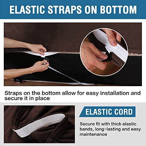 PrimeBeau Stretch Velvet Sofa Covers Large Couch Covers Sofa Slipcovers Furniture Protector Soft with Non Slip Elastic Bottom, Feature Thick Comfy Rich Velour