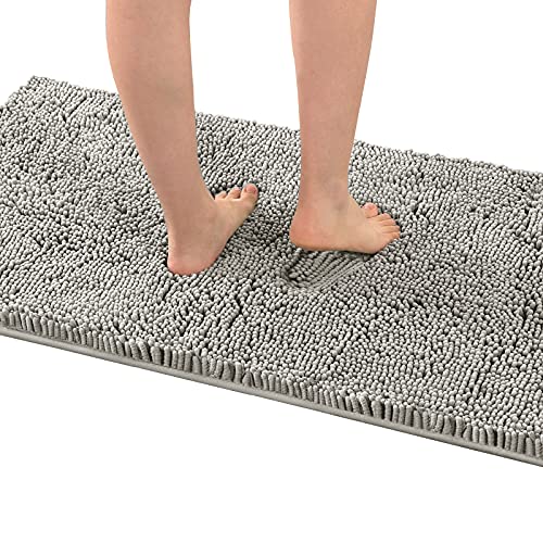 PrimeBeau Luxury Chenille Bath Mat (1 Piece with PVC Back) - Extra Soft, Absorbent, Non-Slip, Quick Dry, Washable