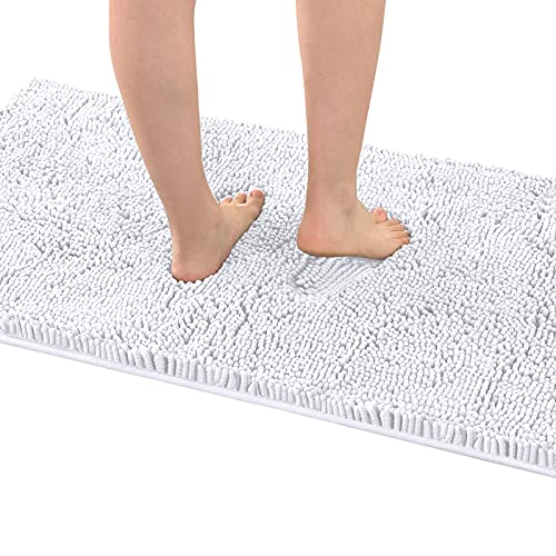 PrimeBeau Luxury Chenille Bath Mat (1 Piece with PVC Back) - Extra Soft, Absorbent, Non-Slip, Quick Dry, Washable